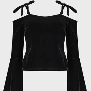 Killstar mortisia top black velvet off shoulder whimsygoth dark femenine